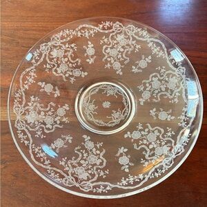 Rare Vintage Fostoria Crystal Romance Pattern 12.5 inch Fruit Bowl
